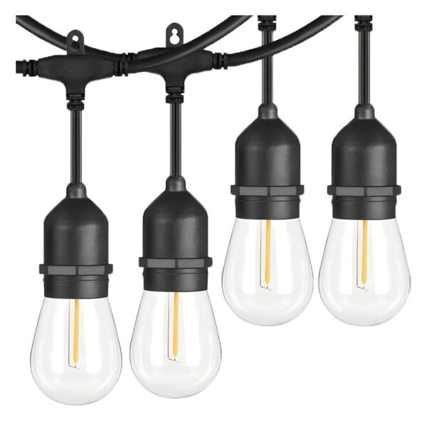Catena decorativa LED esterna 20xE27/1W/230V 20 m IP65 nero