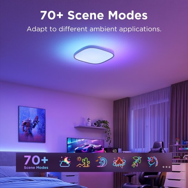 Govee - LED RGBIC Plafoniera con dimmer LED/24W/230V 2700-6500K Wi-Fi