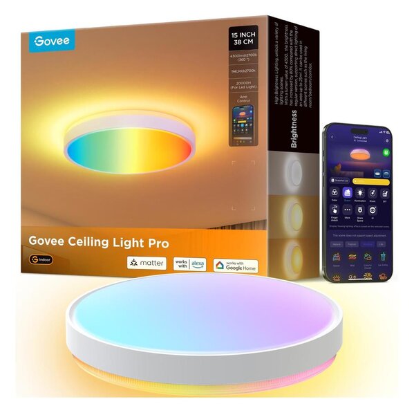 Govee - LED RGBIC Plafoniera con dimmer LED/49W/230V 2700-6500K Wi-Fi