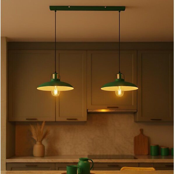 Brilagi - LED Lampadario a sospensione con filo FLAMENGO 2xE27/60W/230V verde