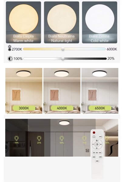 Plafoniera LED dimmerabile LED/30W/230V 3000-6500K diametro 30 cm nero + +TC