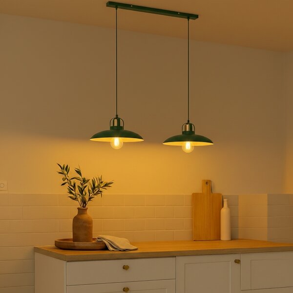 Brilagi - LED Lampadario a sospensione con filo FLAMENGO 2xE27/60W/230V verde