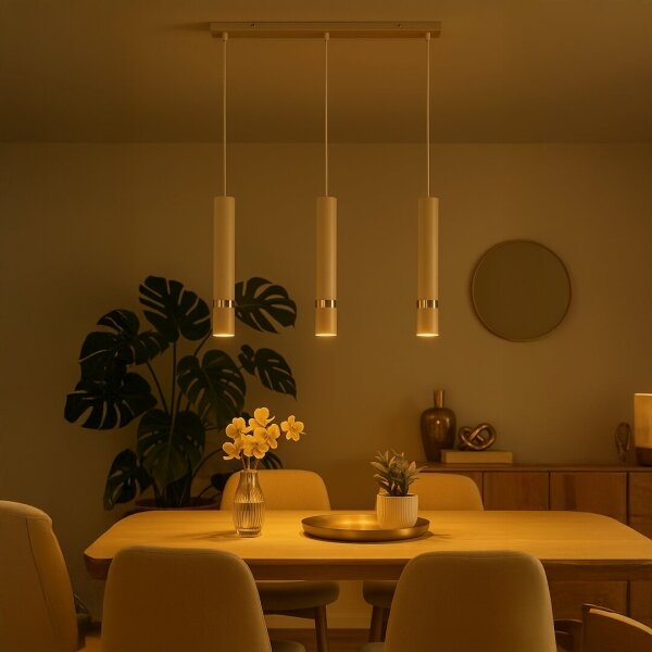 Brilagi - Lampadario a sospensione con filo POKER 3xGU10/25W/230V beige