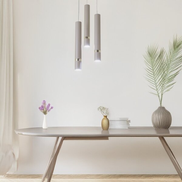 Brilagi - Lampadario a sospensione con filo POKER 3xGU10/25W/230V beige