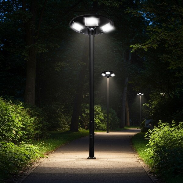 Lampione solare stradale a LED con sensore LED/22W/6V 6500K IP65 nero + telecomando