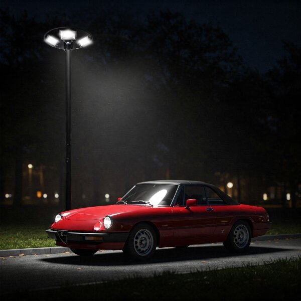 Lampione solare stradale a LED con sensore LED/22W/6V 6500K IP65 nero + telecomando