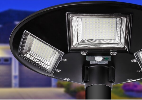Lampione solare stradale a LED con sensore LED/22W/6V 6500K IP65 nero + telecomando