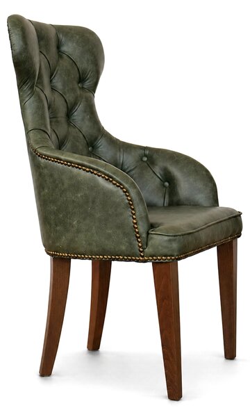 Sedia Cosmo Plus Pelle Primo Fiore Premium - Gambe in Legno - Design Iconico
