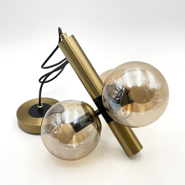 Lampadario a sospensione con filo ROLLO 3xE14/5W/230V oro/fumé beige