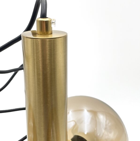 Lampadario a sospensione con filo ROLLO 3xE14/5W/230V oro/fumé beige