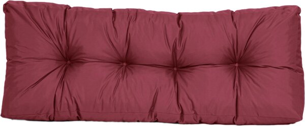 Cuscino da schienale TexDeko Garden 120x40x20/10 cm, trapuntato, idrorepellente, resistente ai raggi UV, bordeaux