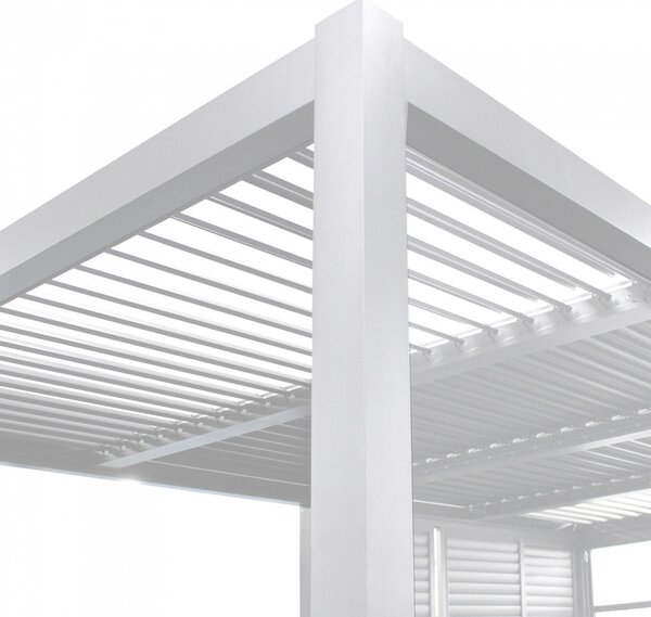 VivaGarden Pergola Bioclimatica da Esterno in Alluminio Copertura a Lamelle Orientabili Dimensioni 7,8x4x2,5 mt colore Bianco