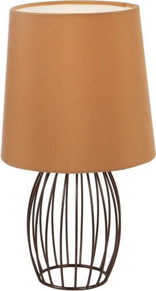 Lampada da tavolo dal design moderno con paralume in tessuto LED marrone; lampada da tavolo per soggiorno e ingresso