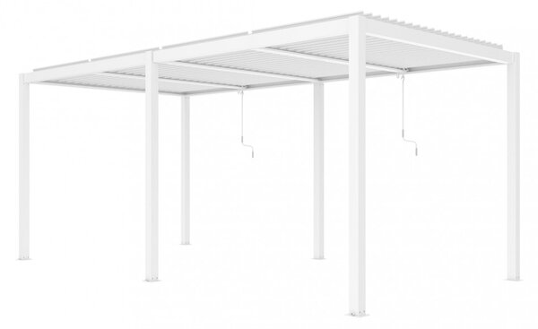 VivaGarden Pergola Bioclimatica da Esterno in Alluminio Copertura a Lamelle Orientabili Dimensioni 7,8x4x2,5 mt colore Bianco