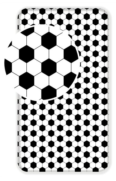 Lenzuolo con angoli per bambini bianco e nero in cotone per letto singolo 90x200 cm Football – Jerry Fabrics