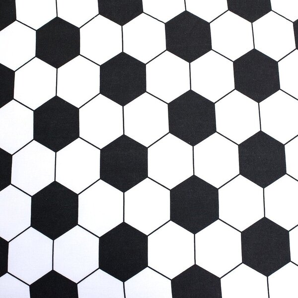 Lenzuolo con angoli per bambini bianco e nero in cotone per letto singolo 90x200 cm Football – Jerry Fabrics