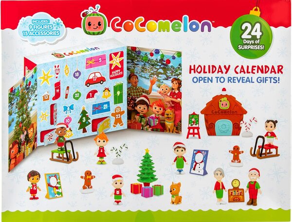 Calendario dell'Avvento Cocomelon con 24 Accessori per Bambini 3+ Anni Multicolore
