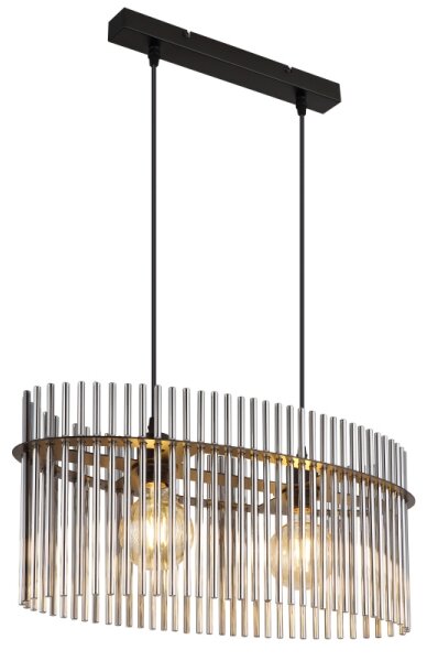Globo 15698H3 - Lampadario a sospensione con filo GORLEY 2xE27/60W/230V nero