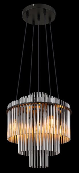 Globo 15698H2 - Lampadario a sospensione con filo GORLEY 5xE14/40W/230V nero