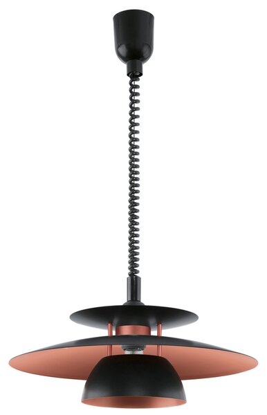 Lampadario A Sospensione Moderno Brenda Policarbonato Nero Rame 1 Luce E27
