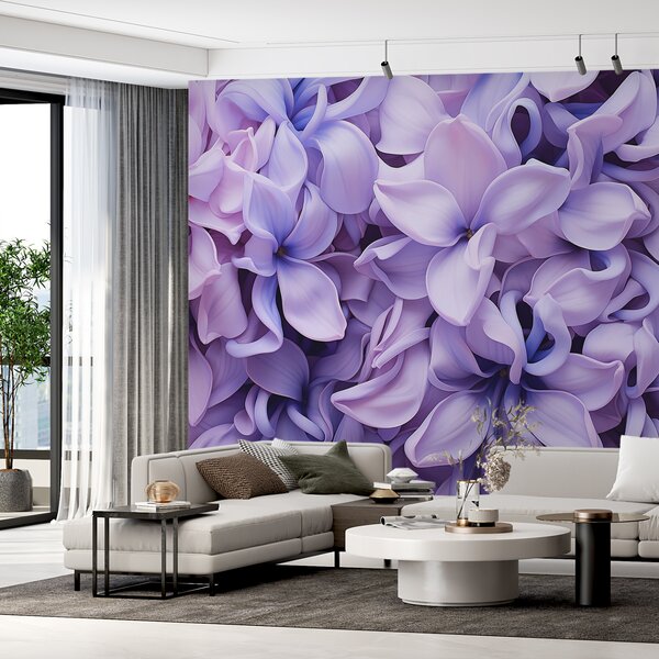 Carta da parati Fiori di giacinto, colore blu-viola, Carta da parati Floreale, w01556 : Uwalls.it