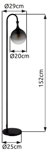 Globo 15885S - Lampada con piedistallo DALTON 1xE27/10W/230V