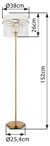 Globo 15698SM - Lampada con piedistallo GORLEY 1xE27/60W/230V oro
