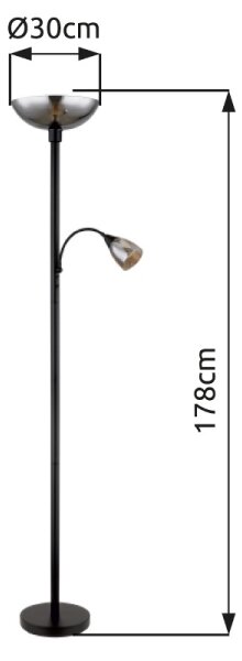 Globo 58903 - Lampada con piedistallo BLADE 1xE27/60W/230V + 1xE14/40W