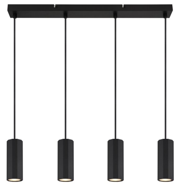 Globo 57918-4HB - Lampadario a sospensione con filo JAMES 4xGU10/25W/230V nero