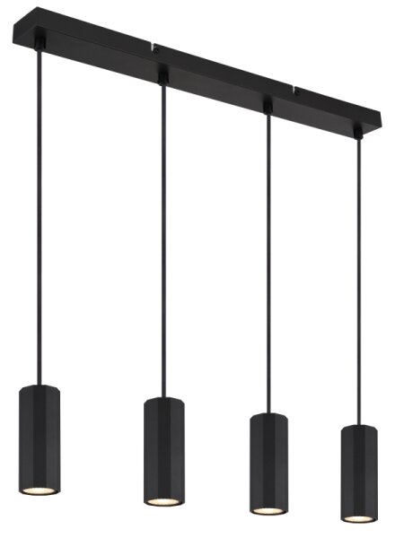 Globo 57918-4HB - Lampadario a sospensione con filo JAMES 4xGU10/25W/230V nero