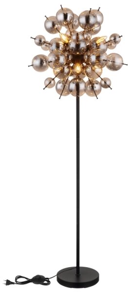 Globo 15633SS - Lampada con piedistallo UDO 6xE14/25W/230V nero/fumé