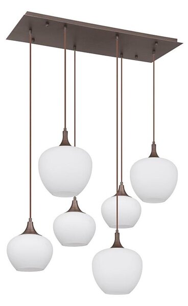 Globo 15548-6HC - Lampadario a sospensione con filo MAXY 6xE27/40W/230V bianco