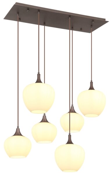 Globo 15548-6HC - Lampadario a sospensione con filo MAXY 6xE27/40W/230V bianco