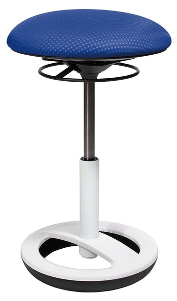 Sgabello da ufficio - Regolabile in altezza senza gradini - Alluminio - Bianco e arancione - Per ufficio e laboratorio