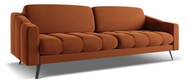Divano arancione con rivestimento in velluto 238 cm Nalu – Makamii