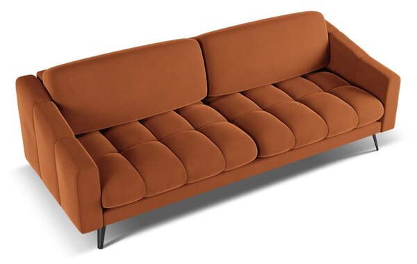 Divano arancione con rivestimento in velluto 238 cm Nalu – Makamii
