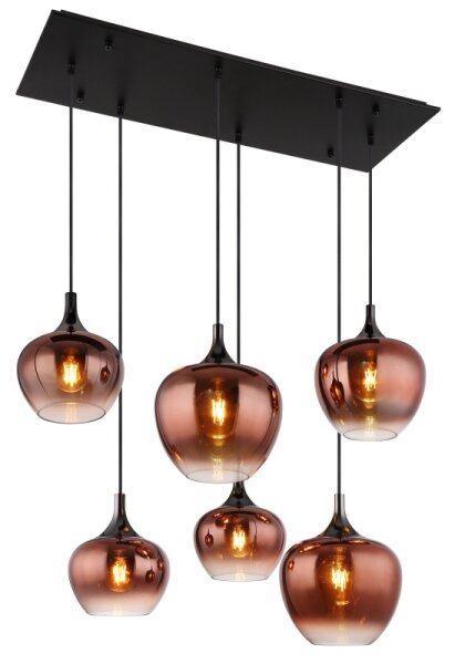 Globo 15548-6HG - Lampadario sospeso MAXY 6xE27/40W/230V, finitura rame