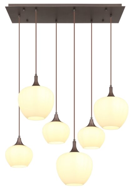 Globo 15548-6HC - Lampadario a sospensione con filo MAXY 6xE27/40W/230V bianco