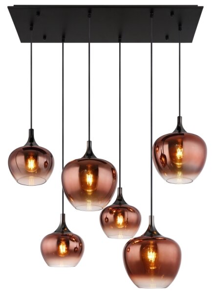 Globo 15548-6HG - Lampadario sospeso MAXY 6xE27/40W/230V, finitura rame