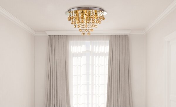 Globo 63040545 - Plafoniera LONDON 5xE14/40W/230V diametro 46 cm oro