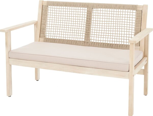 Panchina da giardino Teracina di volio - beige, 120 cm, in legno di acacia, resistente alle intemperie e confortevole, per giardino, balcone e terrazza