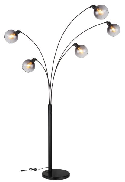 Globo 58228NBS - Lampada con piedistallo SEYMOUR 5xE27/40W/230V fumé