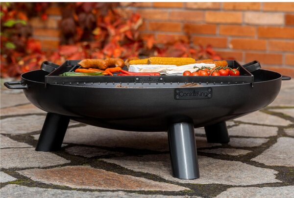 Braciere BALI da 70 cm in Acciaio Naturale - Spessore 2mm, Altezza 21cm, Larghezza 78cm - Artigianale di Alta Qualit� Made in Europe