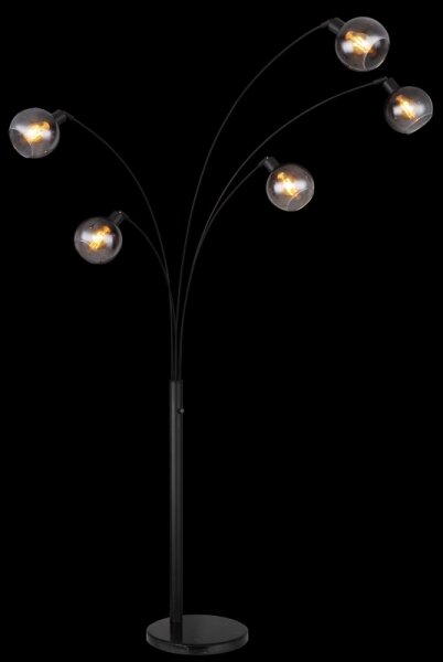 Globo 58228NBS - Lampada con piedistallo SEYMOUR 5xE27/40W/230V fumé