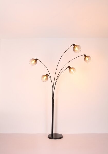 Globo 58228NBS - Lampada con piedistallo SEYMOUR 5xE27/40W/230V fumé