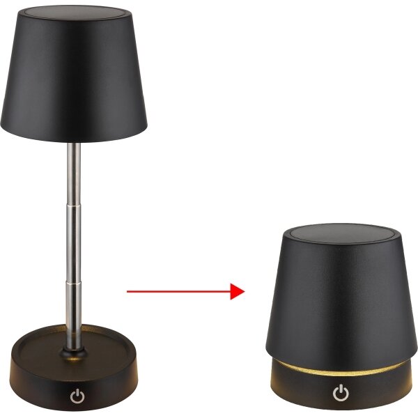 Globo 58446B - Lampada da tavolo ricaricabile LED dimmerabile a tocco CARLOS 1,2W/5V 1200 mAh