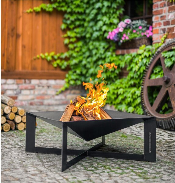 Braciere Cuba 70x70 cm in Acciaio Naturale, Spessore 2mm, Altezza 30cm - Artigianale di Alta Qualit�, Prodotto in Europa