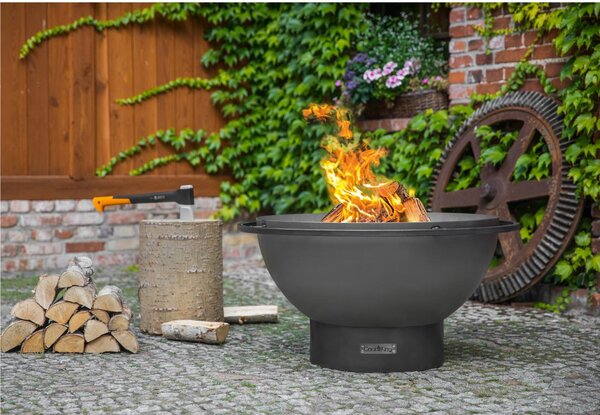 Braciere Premium Profondo 85 cm FAT BOY in Acciaio Naturale - Fatto a Mano, Alta Qualit�, Produzione Europea