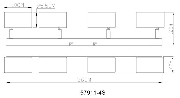 Globo 57911-4S - Faretto ROBBY 4xGU10/25W/230V