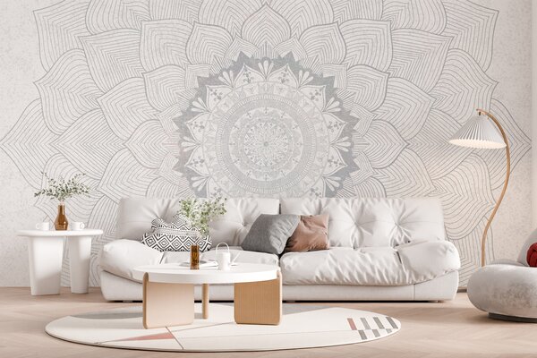 Carta da parati Mandala rotondo, carta da parati per lo spazio yoga o per armonizzare lo spazio, Carta da parati Design, w01088v2 : Uwalls.it